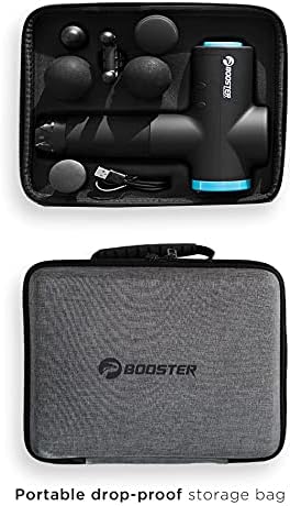 BOOSTER M2 Massage Gun and accessories neatly packed in its portable carrying case