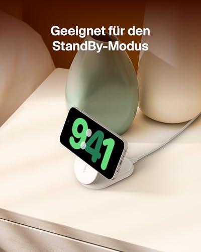 Belkin BoostCharge Magnetisches Einklappbares Kabelloses Ladegerät Qi2, 15 W, MagSafe-kompatibles Schnellladegerät… – Ansicht 6