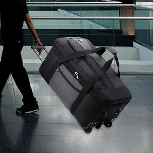 Wheeled Duffle Bag, Rolling Travel Bag for Business Trip, Picnic, Grey3