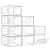 7 code Large Clear Shoe Boxes Organizer?Thicker Material? Stronger Shoe Box with Magnetic Door, Stackable Shoe Storage Box for Closet, Foldable Space-Saving Storage Bins Shoe Cabinet, White 9 Pack