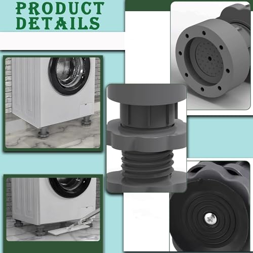 Image of COOLBIT Cool BIT Washing Machine Vibration Pads, Floor Trays, Refrigerator Stand, Washing Machine Stand,Height Adjustment Feet for Refrigerators, Fridge Stands with Anti-Slip Rubber (4 Pcs Set)