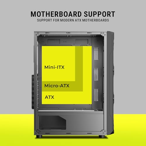Image of Ant Value VM50 ARGB Mid-Tower Computer Case /Gaming Cabinet - Black | Support Micro ATX, M-ATX, ITX | Built-in USB 3.0 Port, Pre-Installed 4 ARGB Case Fans