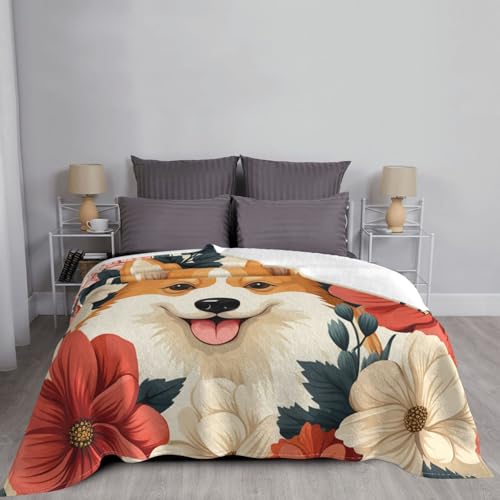 Couverture en microfibre fleurie OUSIKA cadeau douceur idéal