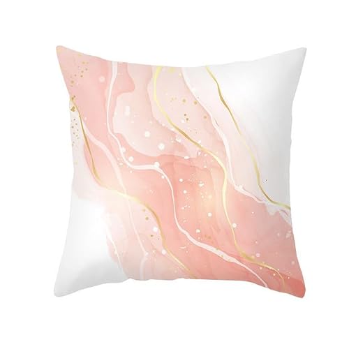 Chenlane Silk Couch Pillow Covers Outdoor Individual Cushion Marbling, Pink Decorative Pillows Private Customisation 50x50 cm, 1Pcs