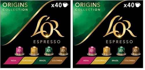 L'OR Cápsulas de Café Origins collection | Intensidad 7-10 | 40 Cápsulas Compatibles Nespresso (Paquete de 2)