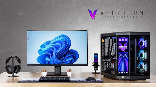 Image of Velztorm LCD Black Praetix Custom Built Y70 Touch Gaming Desktop (Radeon RX 7900 XT 20GB (Beats 4080), Liquid Cooled Intel i9-14900K, 64GB DDR5, 8TB PCIe SSD, 1000W PSU, WiFi 6E, Win10Home)