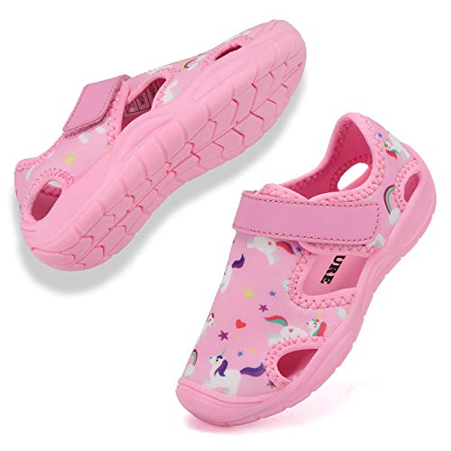 Fanture Toddler Water Shoes Boys Girls Quick-Dry Aqua Socks Lightweight Closed-Toe Outdoor Sport Sandal(Toddler/Little Kid) U420Lz2002-L.pink-29 #TOP23