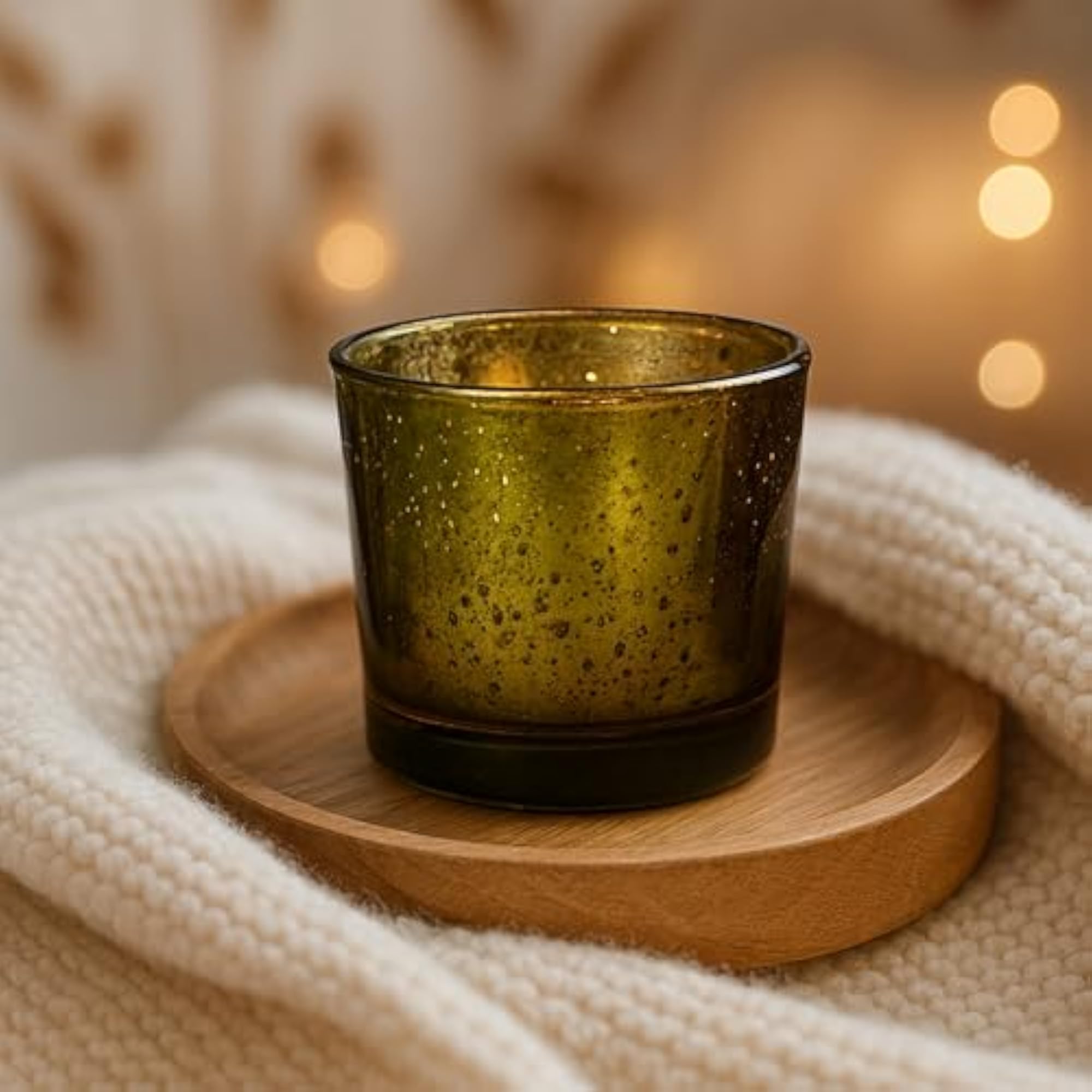 Multicolor Mercury Votive Glass Candle, Aromatherapy Gift