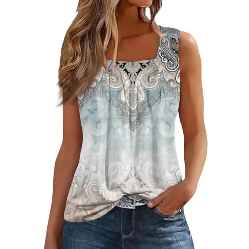 Spring Summer Plus Size Dressy Tank Tops for Women 2025 Womens Workout Floral Boho Beach Sleeveless Shirts Blouses