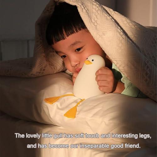 Image of Rechargeable Cute Silicone Duck Night Lamp | Touch-Control LED Light with Color-Changing Feature | Kids Night Light Bedroom Decor Silicone Lamp | 1200mAh Battery Capacity (Pack of 1)