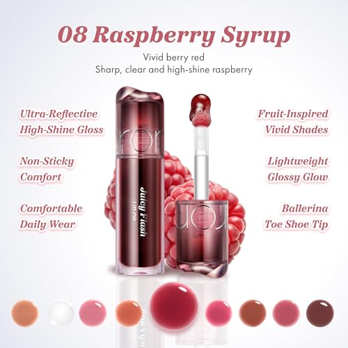 Image of rom&nd JUICY FLASH LIP OIL 08 RASPBERRY SYRUP​