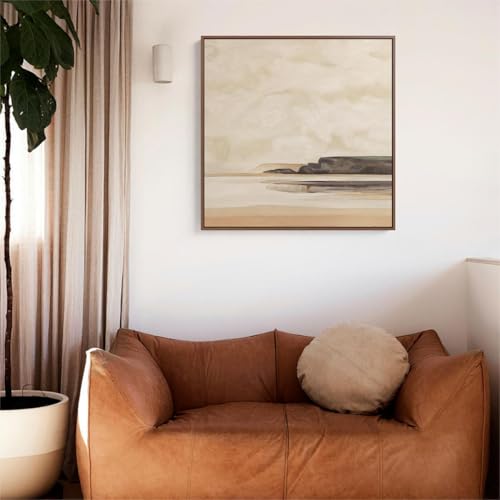 Image of Canvas Floater Frames for Canvas Art 0.8inch Depth Frames for Canvas Painting Floating Frame Plastic Floater Frame for Canvas Prints (BROWN, 12 x 16 inch)