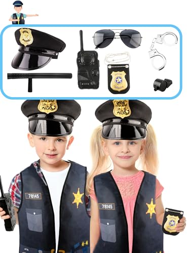 Set Disfraz Policía Infantil 8 Piezas Para Niños miniatura 6