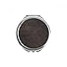 Black Leather Design Hand Compact Mirror Round Portable Pocket Glass