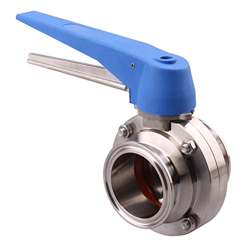 DERNORD Butterfly Valve with Blue Trigger Handle Stainless Steel 304 Tri Clamp Clover (2inch Tri Clamp Butterfly Valve) by DERNORD - Image 5