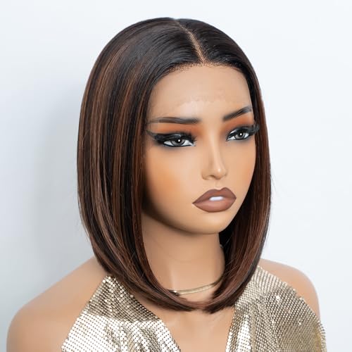NOBLE Dark Brown Blended with Chocolate Brown Wigs for Women