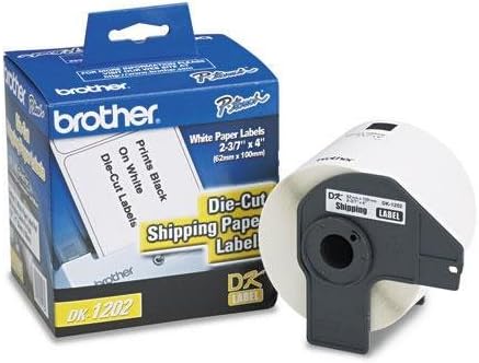 BROTHER DK1202 Die-Cut Shipping Labels, 2.4" x 3.9", White, 300/Roll