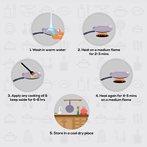 Wonderchef-Valencia-Non-Stick-Cookware-4-Piece-Set-Kadhai-with-Lid-Fry-Pan-Dosa-Tawa-Induction-Friendly-design-Cool-Touch-Bakelite-Handles-Pure-Grade-Aluminium-PFOA-Free-2-Years-Warranty-Purple