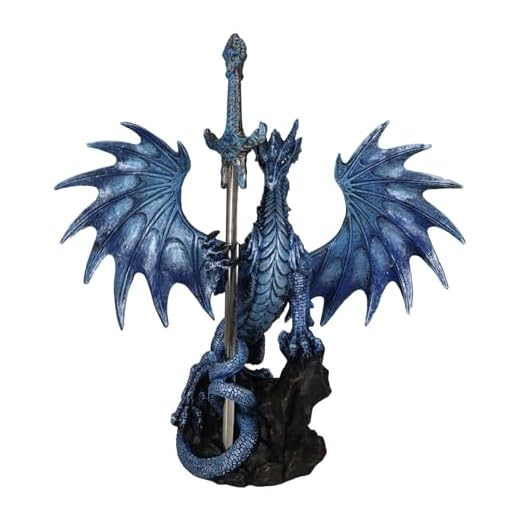 Ebros Sea Blade Ruth Thompson Dragon Statue with Letter Opener Dagger Sword 11.75" Tall Dragon Blade Series Collection Nautical Coastal Ocean Behemoth Creature Medieval Fantasy Dungeons And Dragons