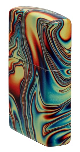Zippo Sturmfeuerzeug - Colorful Swirl, 540° Glow-in-The-Dark - Nachfüllbar - Wiederverwendbar - Windfestes Design - Geschenkbox - Made in USA
