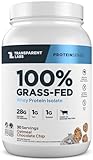 Transparent Labs Grass-Fed Whey Protein Isolate - Naturally Flavored, Gluten Free Whey Protein Powder with 28g of Protein per Serving & 9 Amino Acids - 30 Servings, Oatmeal Chocolate Chip Cookie