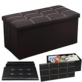 LLXXM Banco de Almacenamiento, Otomana Plegable, Taburete Reposapiés Impermeable con Tapa, Baúl de Almacenamiento...