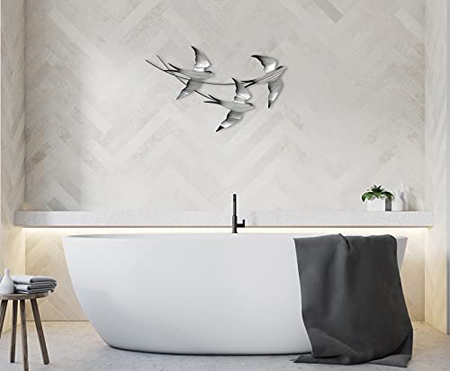 T.i. Design Swallows In Flight Contemporary Metal Birds Wall Decor #TOP4