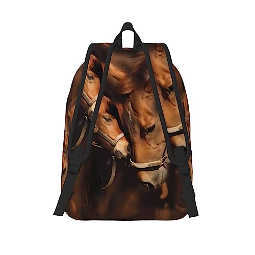 Sac d'ordinateur de voyage imprimé Cheval - Sac décontracté léger M - 3