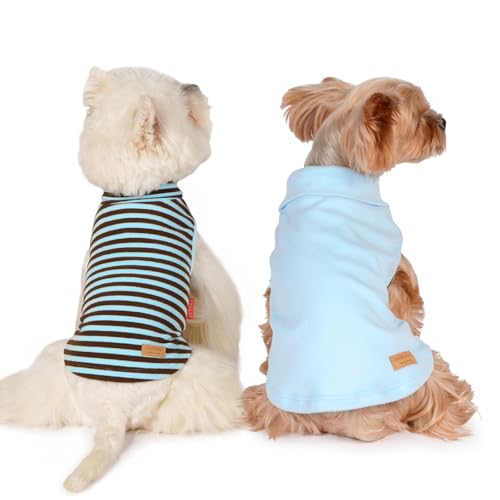 Image of KYEESE 2Pack Dog Sweater for Medium Dogs Soft Pet Coats Fleece Sweatshirt | Warm Turtleneck Dog Pullover Clothes, 4-Way Stretch & Lightweight Vest, Doggie Coat in Cold Weather, Daily Wear