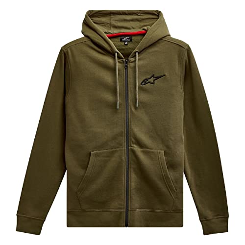 Alpinestars 1212-53600-6910-L: Ageless Chest Hoodie Military Green/Black Lg