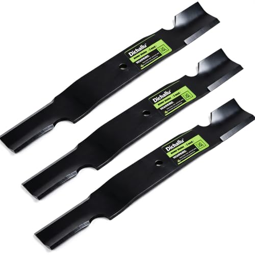 Dichallu Mower Blades for Grasshopper 320239 320236 320238 18 High-Lift Notch Lawn Mower Blades for 52 Grasshopper Duramax Decks(Black 3 Pack)