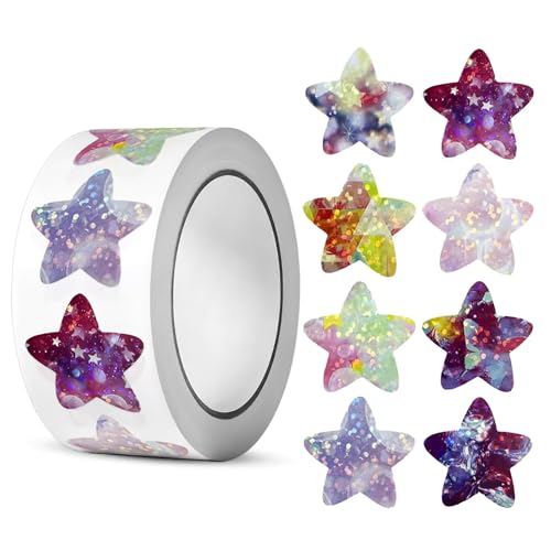 500 Stück Sterne Sticker Stern Aufkleber Sterne Glitzer Belohnung Sternaufkleber für Kinder Selbstklebend Etiketten für DIY Basteln Scrapbooking Dekoration Heimwerker Schule Schüler (Lila)