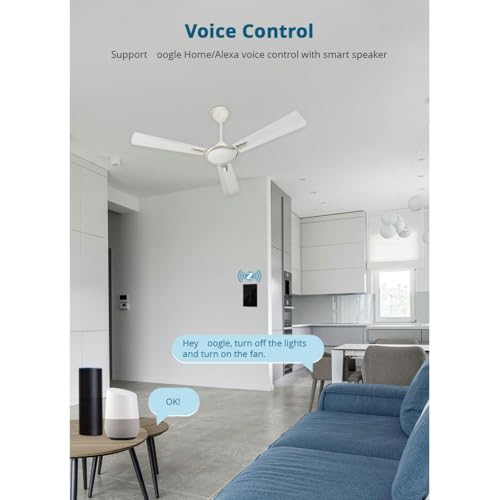 Interruptor de ventilador Zigbee con luz para climatizar salones modernos Tuya 5