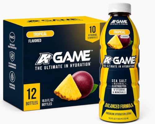 Image of A-GAME Electrolyte Drink, Tropical Flavor, 12 Pack