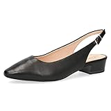 CAPRICE 29403-24 Damen, Frauen Pumps,Sling-Pumps,Da.-Sling,Slingback,Knöchelriemchen,Leder,bequem,komfort,BLACK NAPPA (Schwarz)
