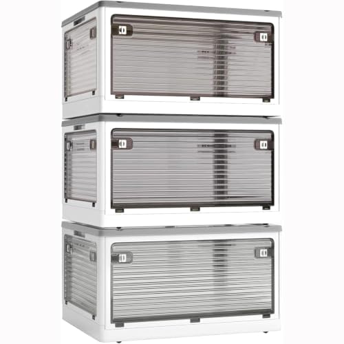 Roqao 3 Pack Aufbewahrungsboxen mit Deckel 84L Kunststoffboxen mit Rollen