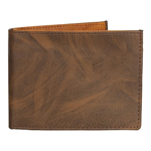 Image of SAMTROH Double Zipper Pu Leather Wallet for Men | 3 Card Slots | 2 Secret Compartments | 2 Currency Compartments | 1 Coin & Zip Pocket (Brown in Tan)