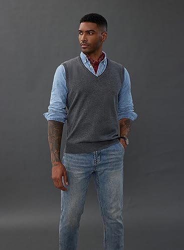 PJ PAUL JONES Mens Sweater Vest Wool Blended Knitted Vest Sweaters V-Neck Sleeveless Pullover Vests4