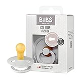 BIBS(ビブス) 天然ゴムおしゃぶり 単品 COLOUR サイズ1(0~6カ月)【日本正規品】BPAフリー アーチ形状で摩擦を軽減 胸に似た丸型ニップル 100278 Haze