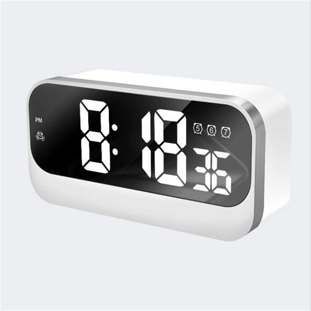 HRWLY Alarm Clock Automatic Brightness LED Digital Weekday Alarms Power Off Time Table Home Decor(A)