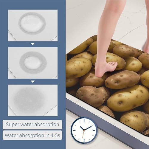 Tapis de bain absorption d'eau et antidérapant 60 x 40 cm pour sol de cuisine et extérieur