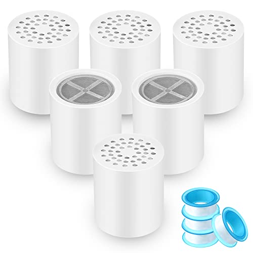 Paquete de 6 cartuchos de repuesto de filtro de ducha de 20 etapas, para agua dura para eliminar metales pesados de fluoruro de cloro, compatible con diseño de filtro similar Cover