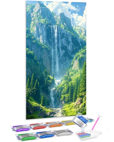 Diamond Painting 5D Jumpdot de cascada, regalo creativo para decoración aesthetic de 70x40 cm