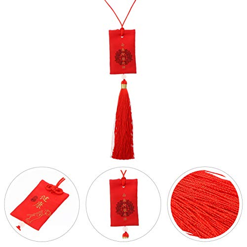 Sachet chino estilo bendecido rojo para auto con decoración colgante miniatura 4
