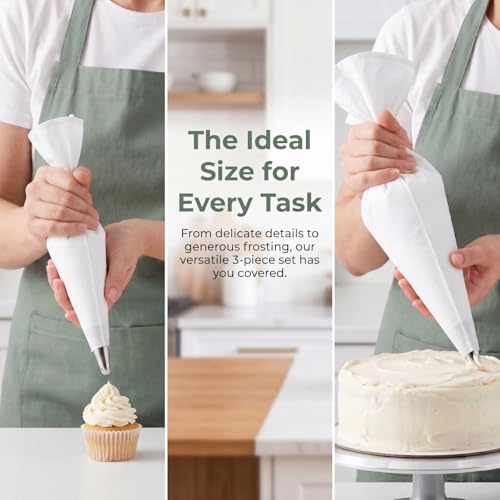 Gefaps Poche à Douille Réutilisable en Coton, Antidérapante et Lavable pour Pâtisserie, Glaçage, Crème, Décoration de Gâteaux, Cupcakes, Biscuits et Muffins – vue 4