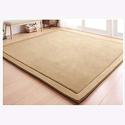 Tapis de pépinière pour bébé en velours premium épais couleur marron