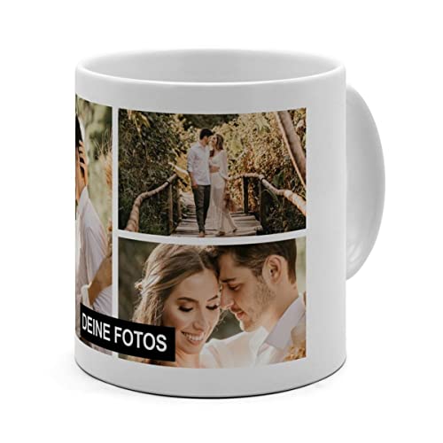 PhotoFancy® - XL Tasse 'Collage' - Personalisierte Fototasse mit eigenem Foto und Text - Große Tasse selbst gestalten - Jumbo-Becher XL 500 ml - Collage 3 Bilder