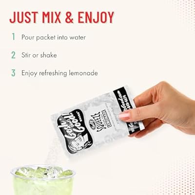 Tasty Squeeze Sugar-Free Lemonade Drink Mix Packets 12 Count Tangy Citrus Flavor Powder for Gallon Pitchers Low-Calorie, Easy-to-Mix, Ideal for Hydration, Summer Refreshments, and Bulk Beverage