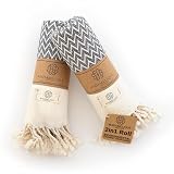 Madamelique Exclusive Hand Towels Set of 2-18 x 40 Inches - Decorative Bathroom Peshtemal Towel for