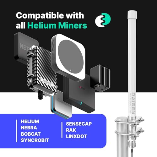 Image of RAIGEN 8dBi LoRa 915 MHz Antenna 43.3in Indoor Omni-Directional LoRaWAN Helium Miner HNT Hotspot for MNTD, Nebra, RAK, Bobcat, Syncrob, and Sensecap [Cables Sold Separately] (8 dbi)